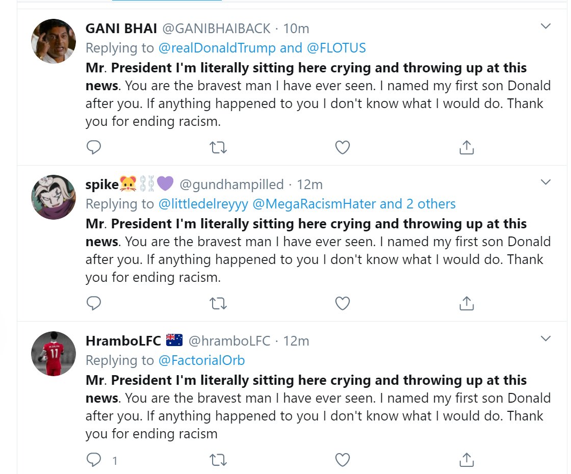 Fascinating to see the bots in action. #trumphascovid
