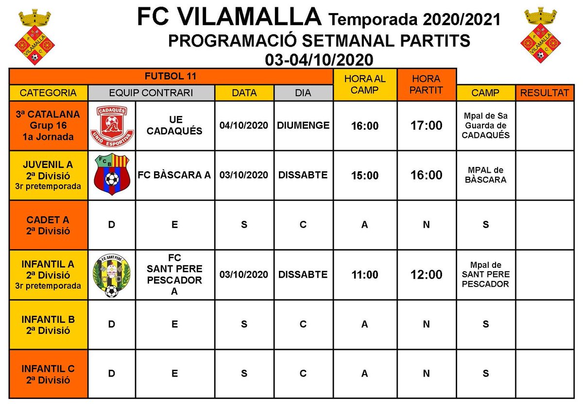 ⚪⚫⚽️PARTITS F11 <a href="/FVilamalla/">FC Vilamalla</a> 03-04/10/2020.
#marcantladiferencia #FCVilamalla #Vilamalla <a href="/Gol_Cat/">GolCat</a>