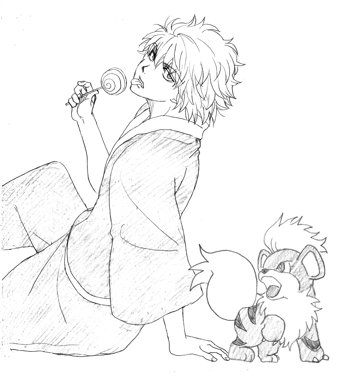 かずは على تويتر 銀魂 で ちょっと大きい 仔銀ちゃん ポケモン でガーディ 銀魂 Gintama