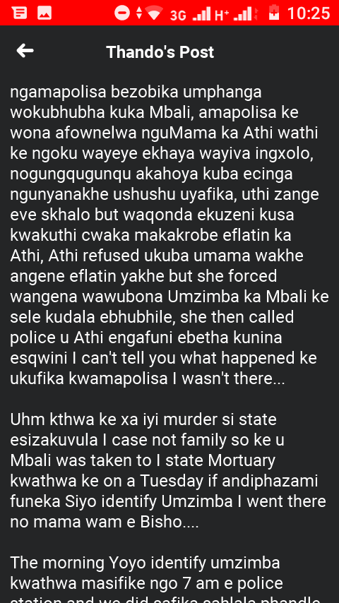 #justice for Mbalentle
