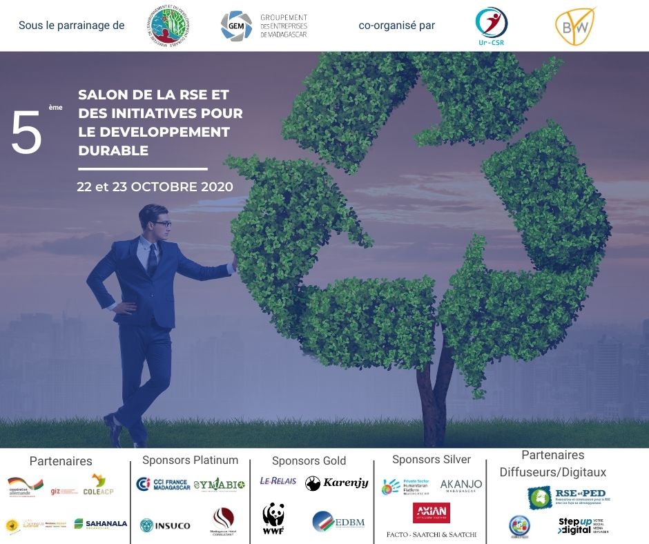 rse_et's tweet photo. Devenez exposant durant cette 5ᵉ édition du Salon RSE des Initiatives pour le Développement Durable. Contactez-nous et soyons ensemble les acteurs responsables de Madagascar 💪
#BYW #UR_CSR #SalonRSEDD #ExpositionVirtuelle https://t.co/zIt9RaiRjv