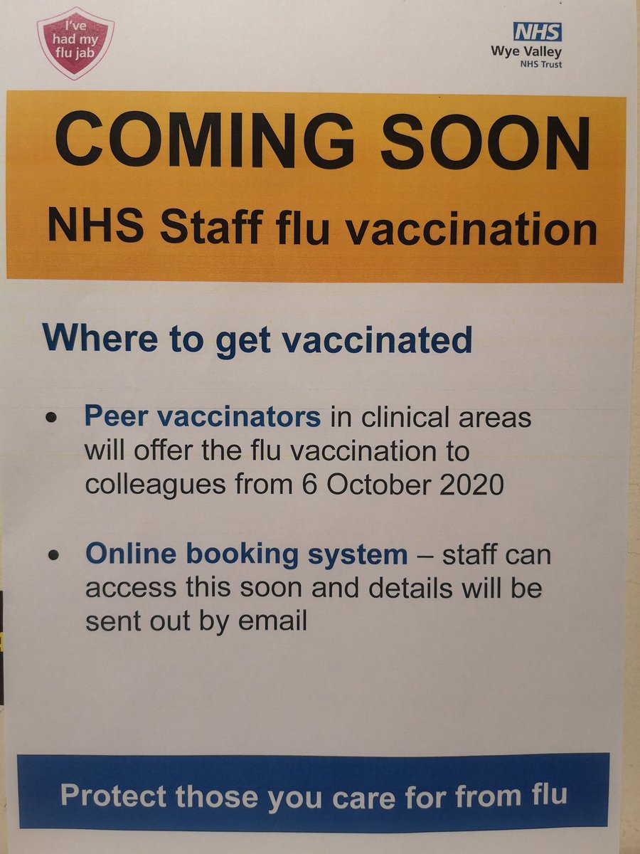 Training complete, excited and ready to help protect our #amazingWVTstaff and those they care for from Tuesday. Let me know if you are attending a class at <a href="/WVTeducation/">WVTeducation</a> and you could get your #flujab at the same time! #peervaccinator <a href="/WyeValleyNHS/">Wye Valley NHS Trust</a> <a href="/IP_WVT/">Infection Prevention</a>