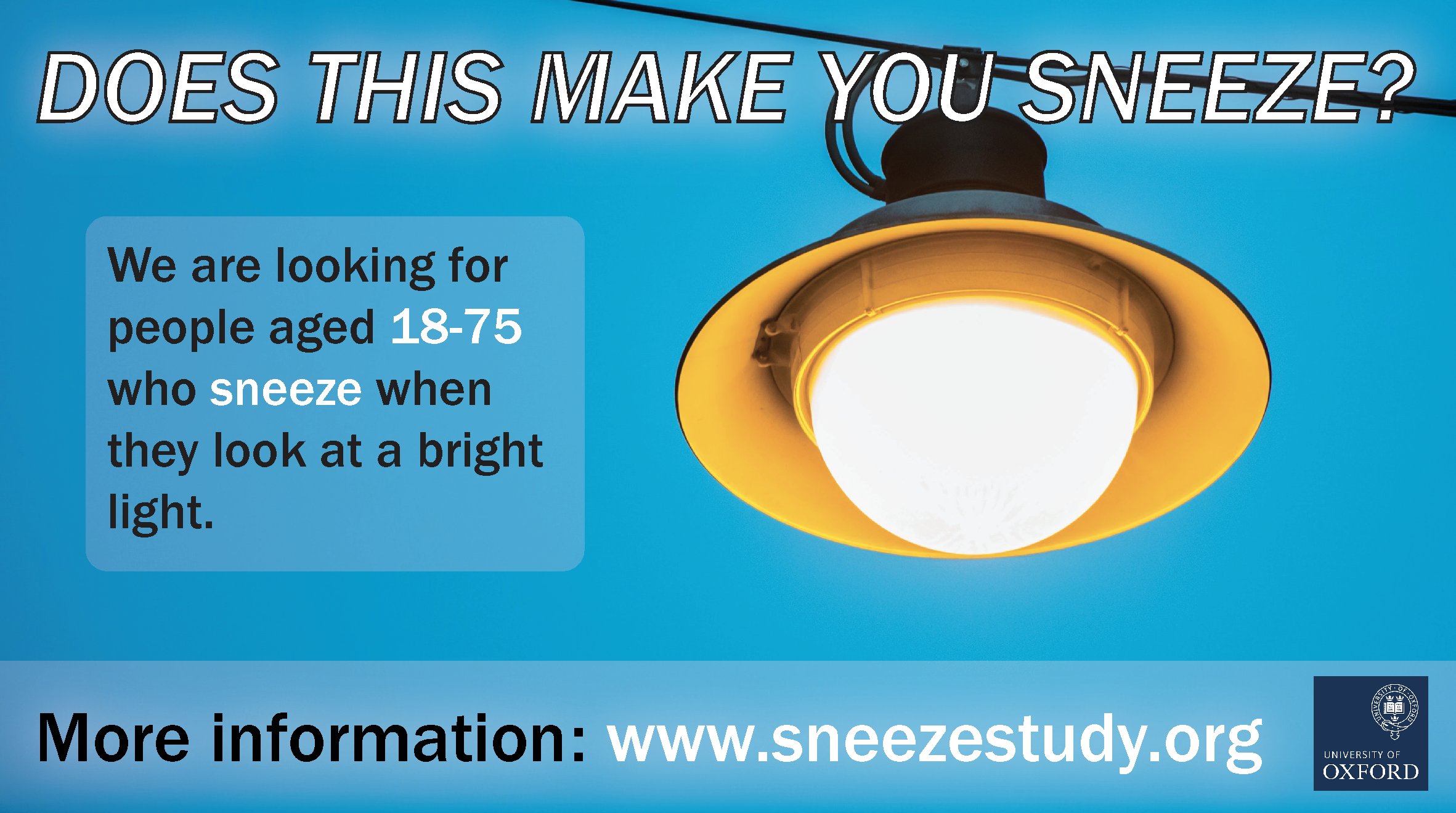Manuel Spitschan PhD Twitter: you sneeze when you look at a bright light? We are currently recruiting volunteers (aged 18-75 years) to participate in an online study on sneezing in
