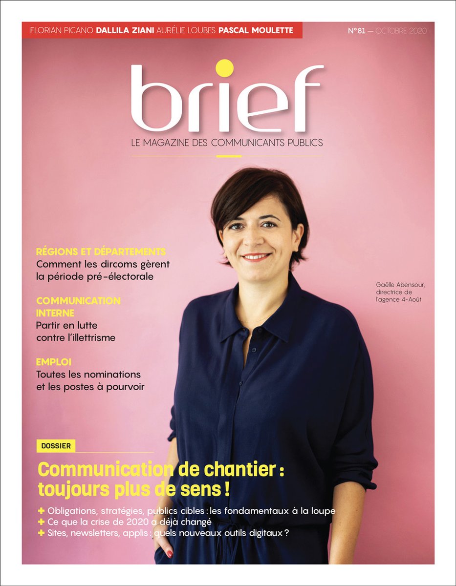 Si vous n'êtes pas abonné à <a href="/magazinebrief/">Brief</a>, vous risquez de passer à côté du N°81, avec Gaëlle Abensour (<a href="/4aout/">2</a> ) en Une et un chouette dossier sur la #communication de chantier ! Heureusement, vous pouvez le commander => bit.ly/36nKCY8

(Ph. <a href="/DPerrin_studio/">Delphine Perrin</a>)