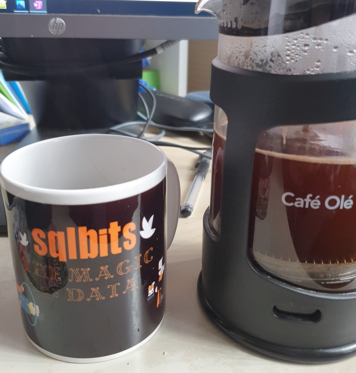 PAH66's tweet image. Day 2 of #sqlbits2020 so the second old mug has been brought out today. Missing not getting a mug (or notebook) this time #SQLBits