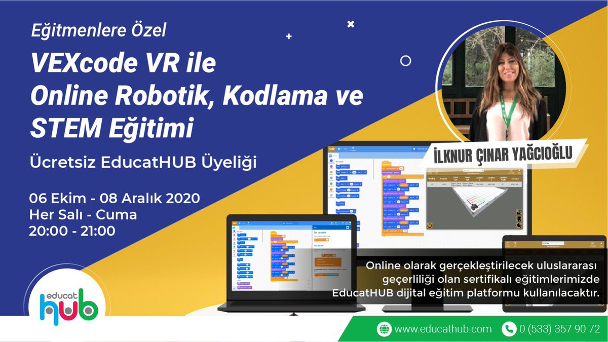 Uluslararası geçerliliği olan sertifikalı #online #robotik #kodlama eğitimleri ücretsiz #educathub üyeliği ile başlıyor📣 Detaylı bilgi için tıklayınız👇🏻<a href="/educathubcom/">Educat HUB</a> 

educathub.com/online-egitiml…