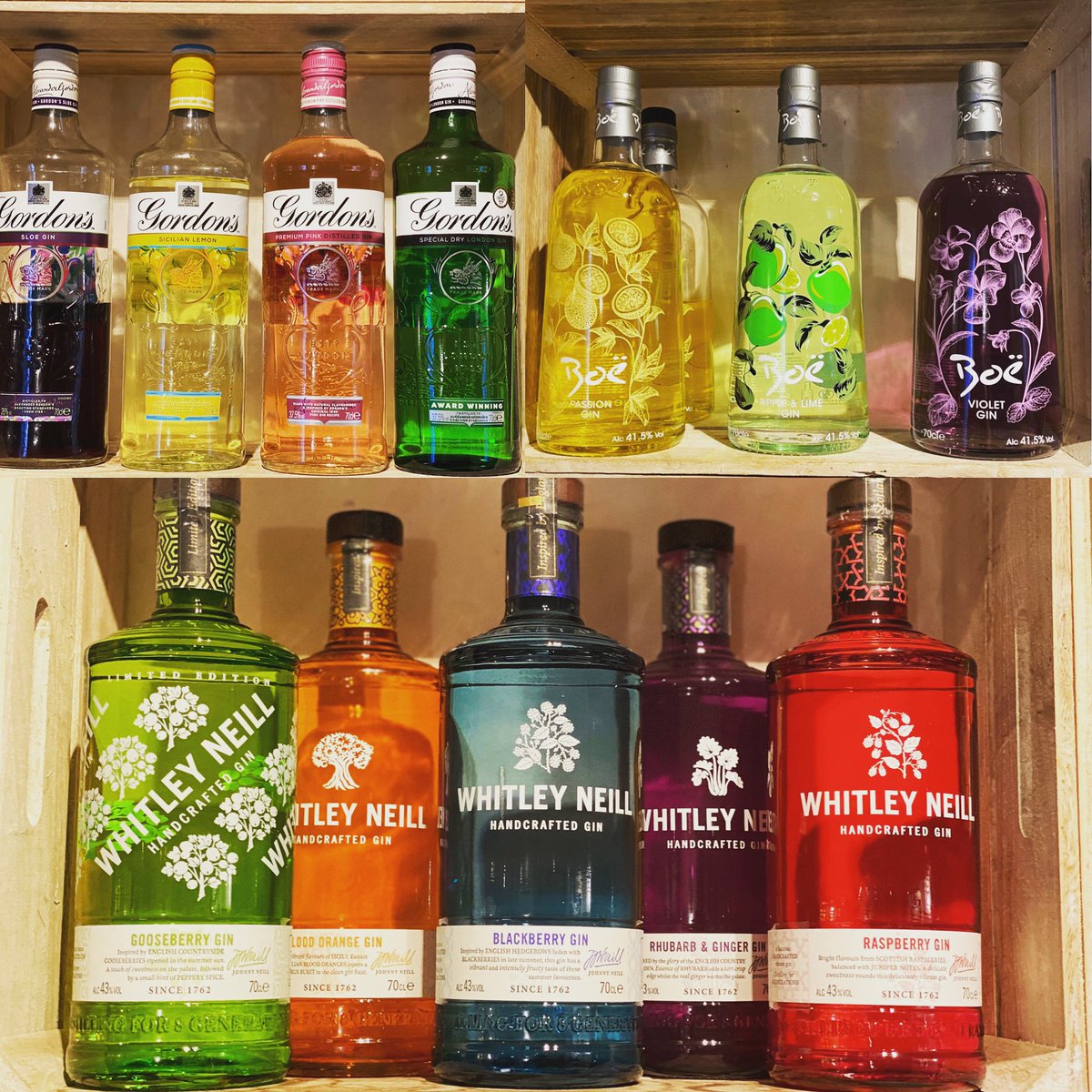 TheCrownBH's tweet photo. Gin glorious gin!! Fantastic selection of @WhitleyNeill @GordonsGinUK &amp; @Boe_Gin 🍏🍊🍋😋 https://t.co/jPyNwedykb