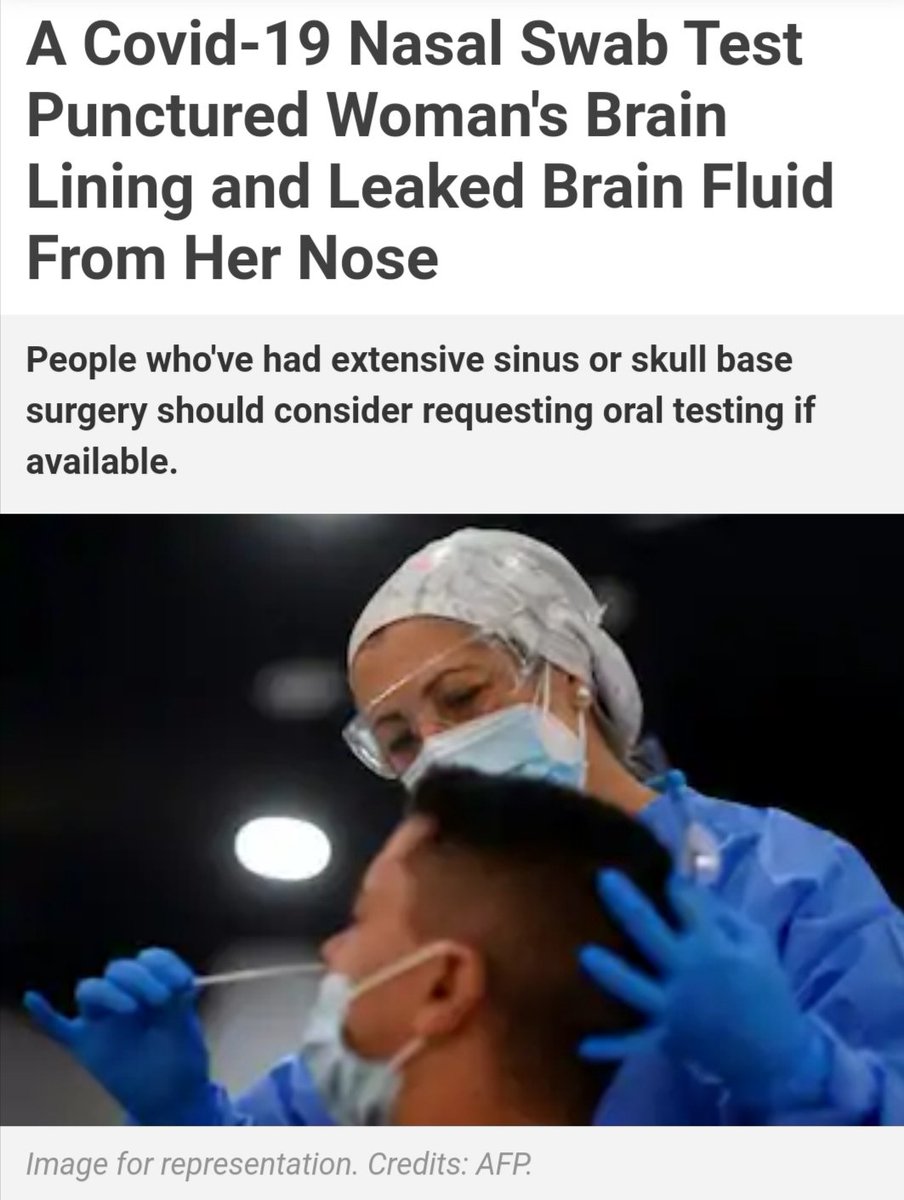 Viral hari ini berita berkenaan seorang perempuan yang menjalani ujian Covid-19 mengalami komplikasi cecair otak keluar melalui hidung selepas selaput otak tertembus. Didoakan semoga cepat sembuh. #Thread