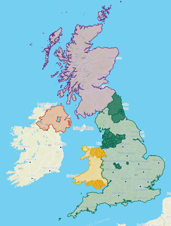 Note that the local restrictions do not cover all of these areas. https://visual.parliament.uk/research/visualisations/coronavirus-restrictions-map/