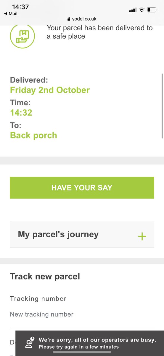 YoungMs_K's tweet photo. @YodelOnline can confirm this has definitely not been delivered! Working from home and can see my front door and no one has knocked OR been in my back garden! https://t.co/hzd1zbWZ6P