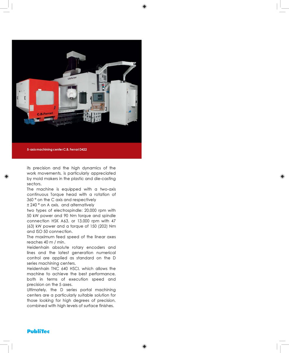 CBFerrari3's tweet image. D series machining centers proposed by #CBFerrari are available with a bi-rotary head, which allows 5-axis machining of large and heavy parts, and are particularly, but not only, suitable for the molds&amp;amp;dies sector.
#cnc #moldmachining #5axis #metalcutting #milling #engineering
