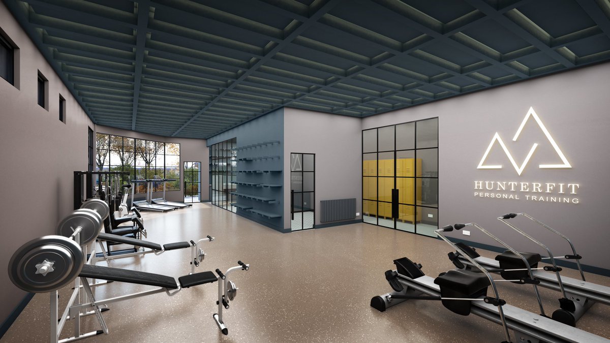 Client / #Hunterfit UK
We created an #interior which mixed influences of New York #industrial glamour and #Nordic simplicity for this Milngavie based #gym. To create this we took a soft, masculine pallet of smooth #contemporary textures and materials to develop this look.