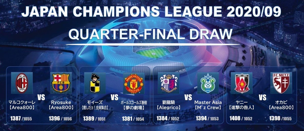 Ryosuke_pescm's tweet photo. 🚨 JCL  NEWS 🚨

The 2nd Japan Champions League
QUARTER FINAL DRAW 🔥

いよいよ４強を懸けた準々決勝が
今夜キックオフ🔥🇯🇵🏆

６協会で凌ぎを削り合う展開🔥
各協会の皆様もご声援
宜しくお願いします🇯🇵❗️

JCLも残りあと３日です🏆

#JCL https://t.co/j35c32N4cX