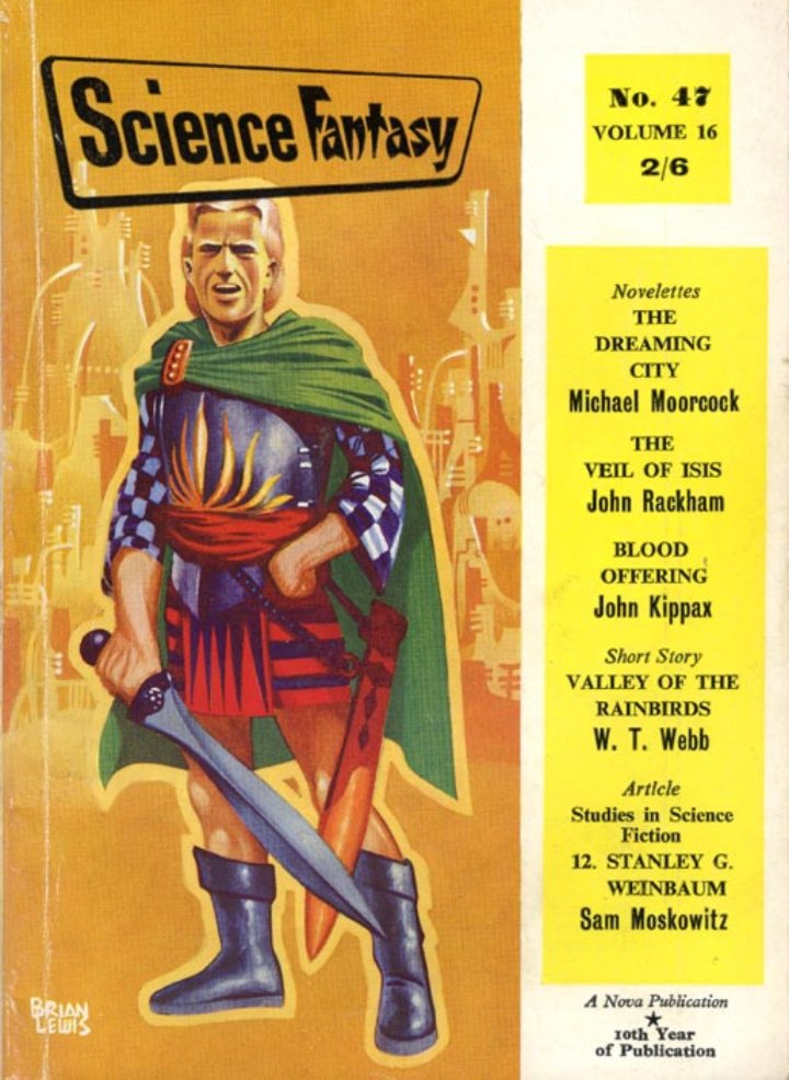 Elric first appeared in Science Fantasy magazine in 1961, featuring in five novelettes. Four novellas followed, with the last one "Doomed Lord's Passing" published in 1964.