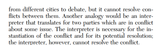 Morsella et al. also hypothesize that consciousness exists for representing a conflict and options for resolving it, not necessarily the _resolution_ for it, which may happen outside consciousness.