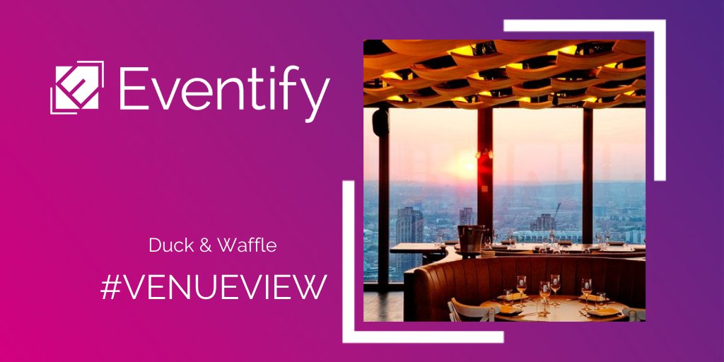 EventifyUK's tweet photo. We've gone high up for this week's #VenueView, 40 floors high up specifically, where @DuckandWaffle is situated in 110 Bishopsgate. We 💜 this venue because it offers a playful take on traditional British cuisine with European influences. #RooftopLondon #DinnerWithAView (1/2) https://t.co/4tUDcTSbdX