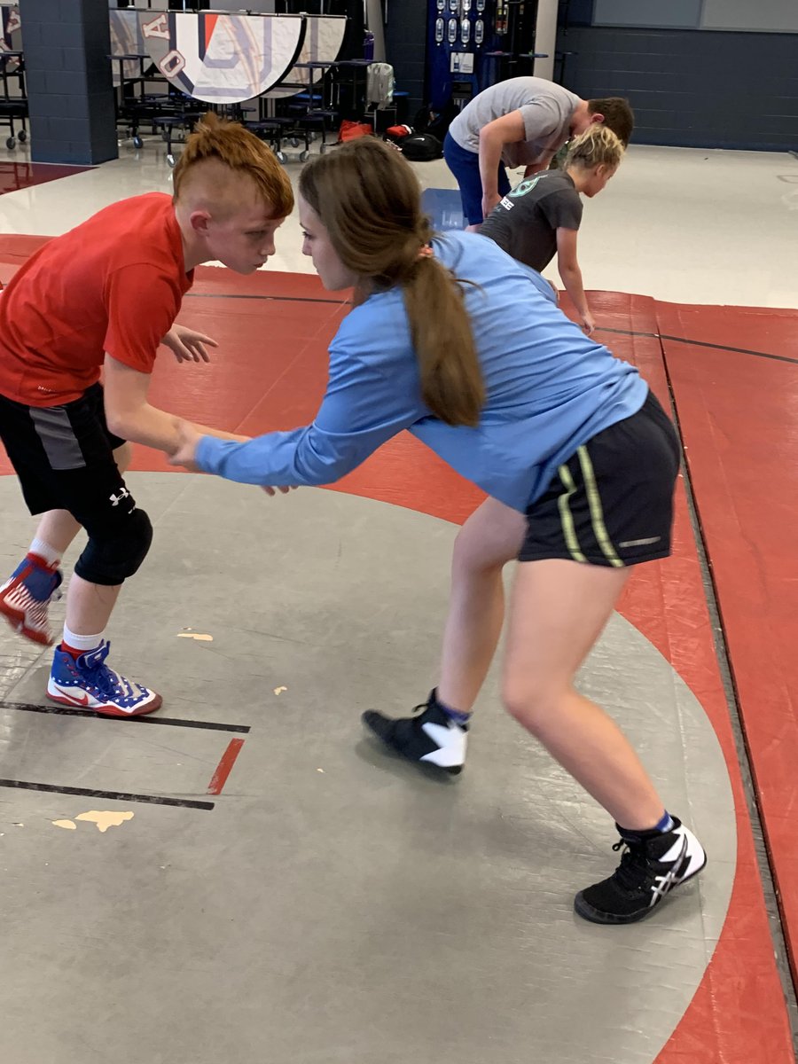 oms_wrestling's tweet photo. The @OMS_Chargers wrestling team is gearing up for the coming season! Hard work pays off. Determination! These young men and women are pouring it all out and leaving everything on the mat. #weoverme https://t.co/sQSlWHAvvq