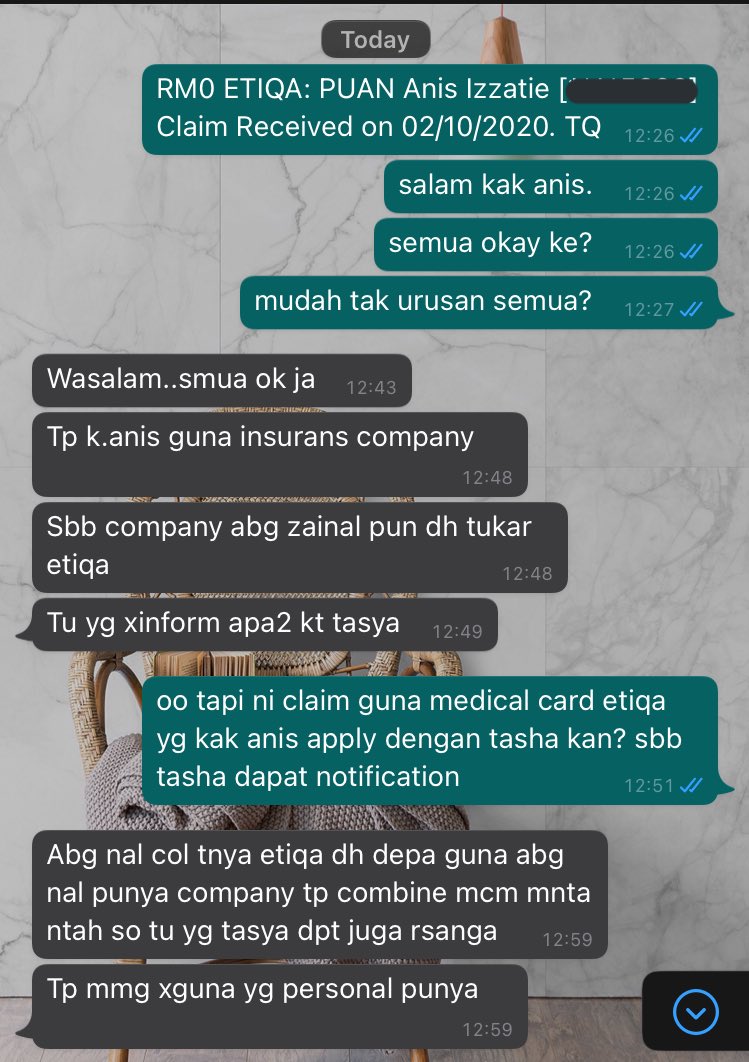 tshayzd's tweet photo. #ClaimExperience
Claim Etiqa susah?😱
Etiqa baru je settle kos rawatan client saya. Client saya tak inform saya pun dia warded.
Tau tau claim approved! Maksudnya mudah je urusan dgn Etiqa. 😁
Even company dia pun dh bertukar ke Etiqa❤️
Quotation: https://t.co/XbQs3nbF8o https://t.co/Aa3isRwOBi
