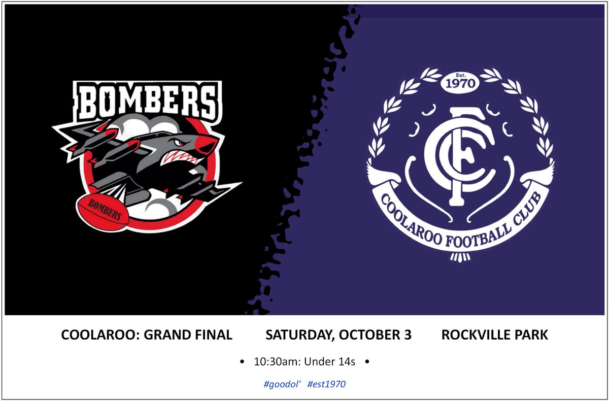 CoolarooFC's tweet image. Only one more sleep for Adam Ottobrino and his Under 14s before their Grand Final tomorrow.

Don the navy blue and get down to Rockville Park and support the mighty 'Roos!

First bounce is at 10:30am.

 • facebook.com/events/2667173…
 • websites.sportstg.com/round_info.cgi…

#goodol' #est1970