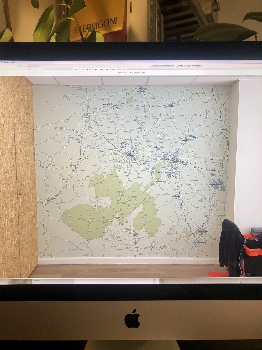 wildfirecreativ's tweet photo. From drawing board to office wall in 4 days! Our hand drawn #countymap featuring region specific #postcodemapping #bespokemap #illustration carefully drawn by Louise @wildfirecreativ for @macshrewsbury Beautifully produced and fitted by @signposterltd https://t.co/gGp0NzRK16