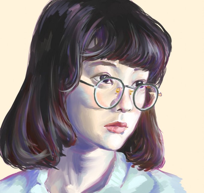 眼鏡女子のtwitterイラスト検索結果