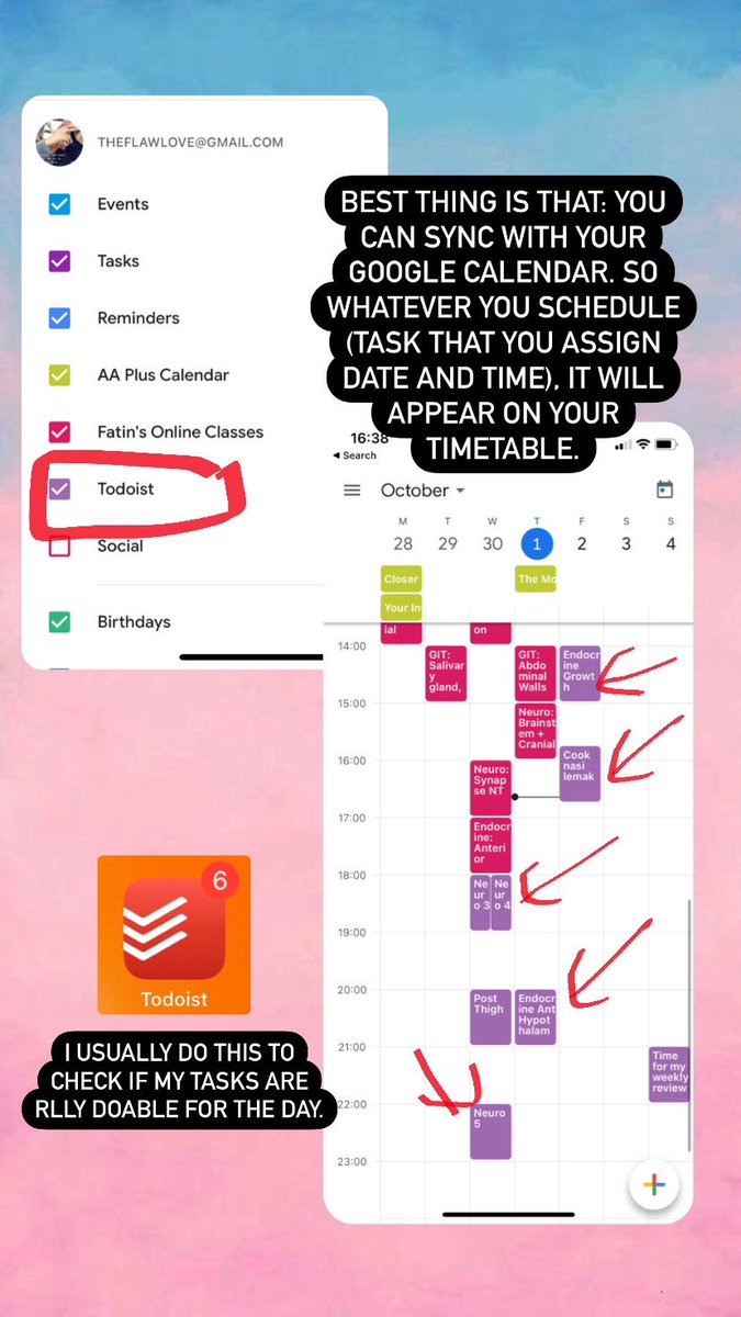 2) TODOISTCost: Free for basic planFunction: Planner, to-do list, habit trackerI used to be a bullet journal girl. Then I used Notion for to do lists. Then I found this app and never looked back.This app had saved me so much time and mess.