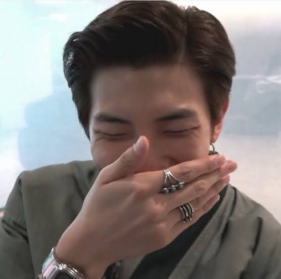 Don't you love it when namjoon covers him face while smiling when he is shy?