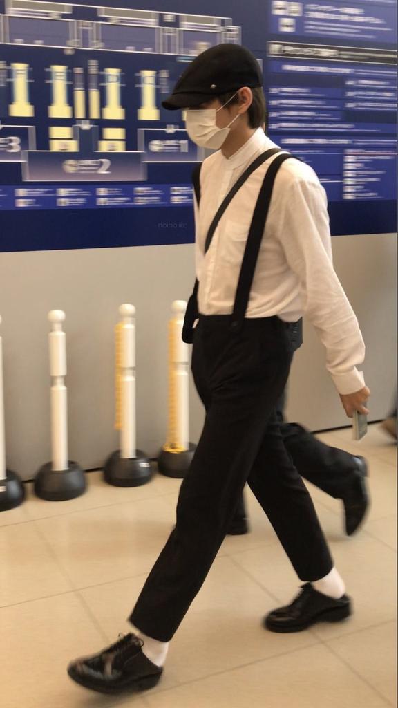 Don't you love it when taehyung steps on his shoes while walking always ?