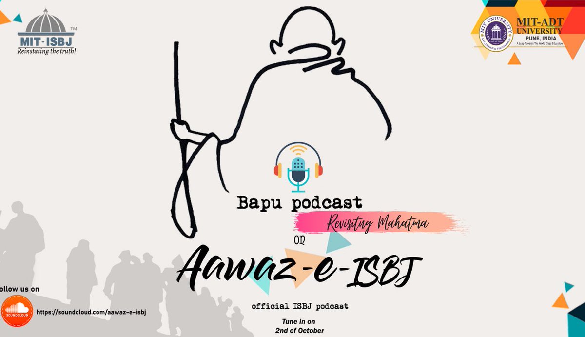 ISBJ_Official's tweet photo. And we are Live. 
On this special occasion ISBJ Students are paying a small tribute to Mahatma Gandhi by revisiting him through their podcasts. 

Link: https://t.co/pfYljSCCqc https://t.co/Tlmsuj70jx