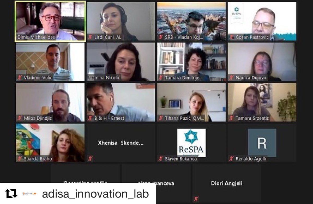 ADISA_Lab's tweet image. Përfundoi me sukses trajnimi i stafit të @ADISA_Lab nga @ReSPA_EU me temë: “Rapid Innovation Lab”. Me pjesëmarrës nëpunës publik të Rajonit dhe ekspertë nga 9 vende të ndryshme, u njohëm me metodologjitë e përdorura nga qeveritë më të suksesshme në botë! #RapidInnovation