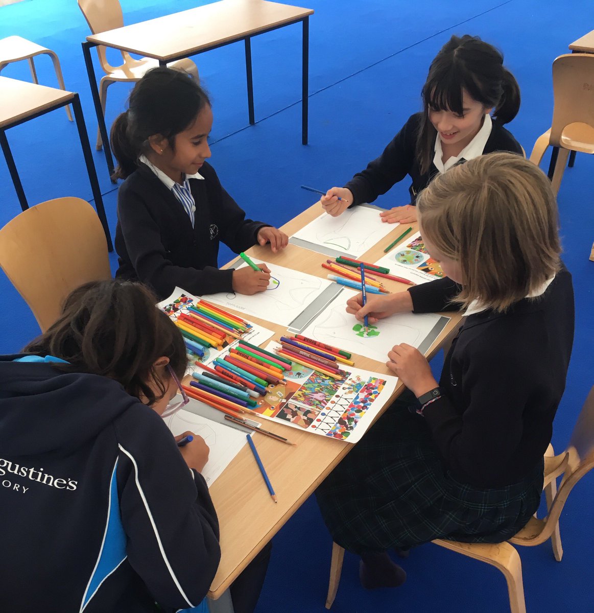 Lower II and Upper II are designing T-shirts for equality today in Junior Art Club!