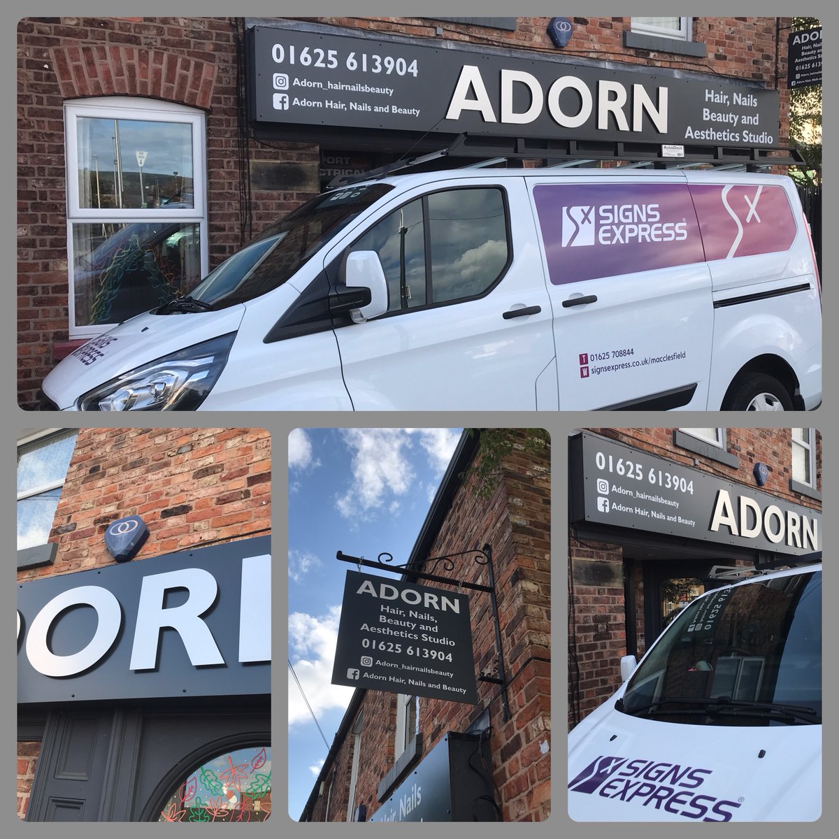 SXMacclesfield's tweet image. Thank u Adorn Hair, Nail and Beauty For choosing #signs Express #Macclesfield to supply &amp;amp; fit #Panelsign with brushed steel effect #raisedletters #swinging #sign on bracket For all yr #signage needs 📞01625708844 ! #Cheshire #CheshireSet #Macclesfieldbusiness #Wilmslow #Alderley
