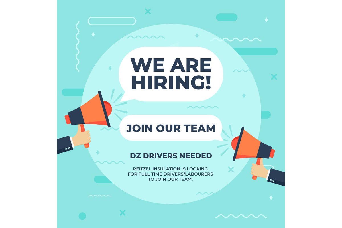 reitzelinsulate's tweet photo. We are growing quickly and need more DZ drivers / Labours.
This position is full-time, NOT seasonal, and no insulation experience necessary.
↓↓↓
If you know anyone or are personally interested. Please apply on our website with a resume.
https://t.co/qid747bEl9
#dzdriver #job https://t.co/E6hhxQfXxG