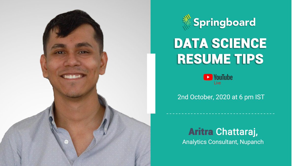 springboard_ind's tweet image. 🚨LIVE NOW! 
Learn from our alumnus Aritra Chattaraj, a Data Scientist, at Nupanch who landed his dream job! Watch him live in action now on our YouTube channel: 
hubs.li/H0xfJyh0