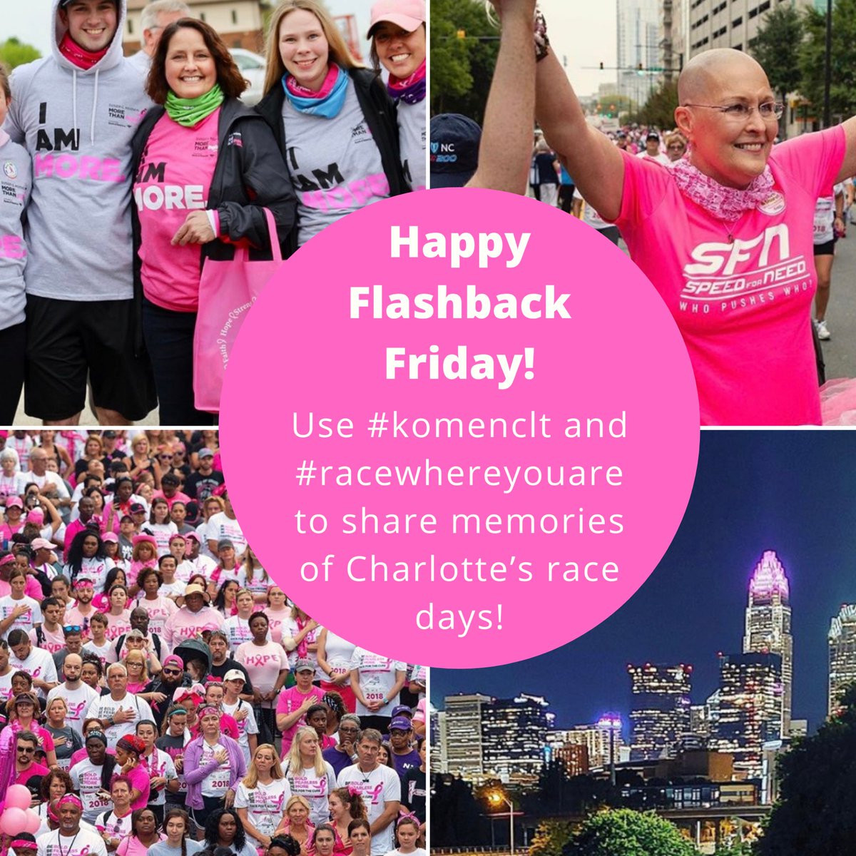 Happy Flashback Friday!! We are exactly ONE day away from Race Day! Use today to share YOUR memories from past Charlotte’s race days... don’t forget to add #komenclt and #racewhereyouare!