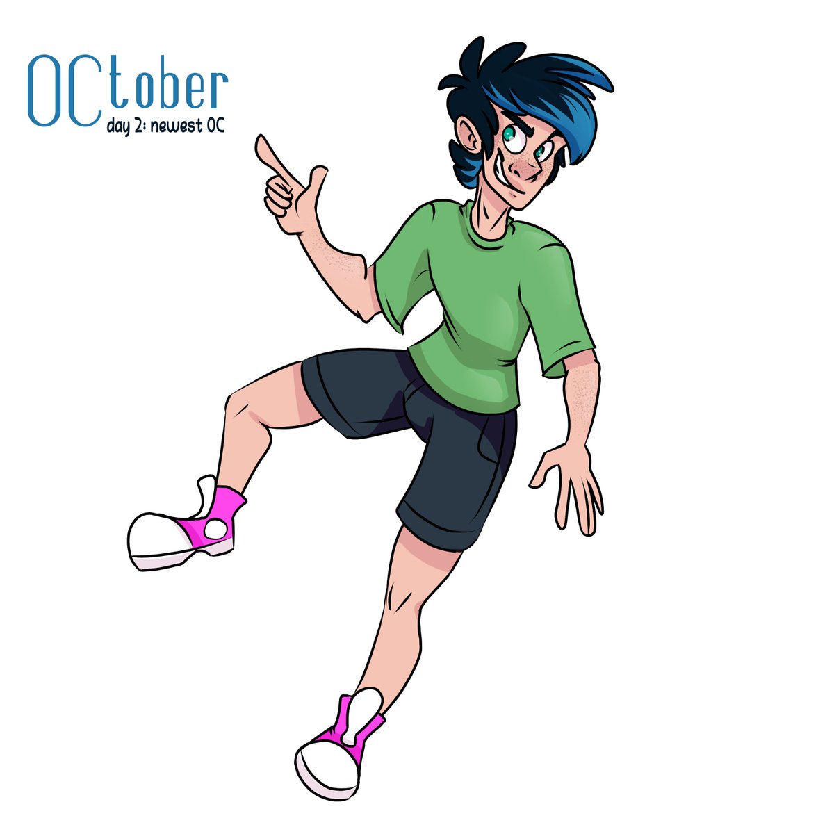 #OCtober2020 my newest (finished) OC, Riley! he's something of a container for all my old phineas flynn headcanons.