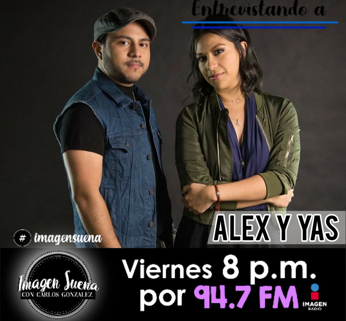 imagenqro's tweet photo. 📌 Hoy en #ImagenSuena con @CharlySuena...

Entrevista con @AlexyYas 😱🎶

👉🏽 Te esperamos a las 8pm por Imagen 94.7 FM #Querétaro 💥 https://t.co/q4524SNAwW