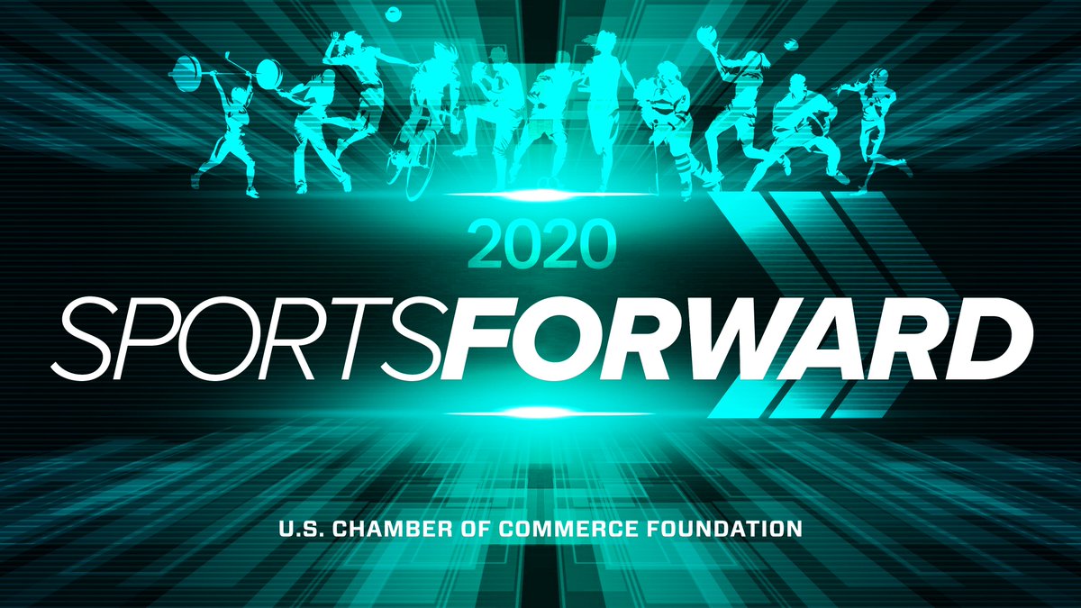 USChamber's tweet image. COVID-19 has turned the world of sports upside down. Tune into today for @USCCFoundation&apos;s SPORTS FORWARD  to discuss the impact of the pandemic, the role of the athlete, the fan experience, and more as part of the #FASTFORWARD2020 Summit. bit.ly/35MdM2G