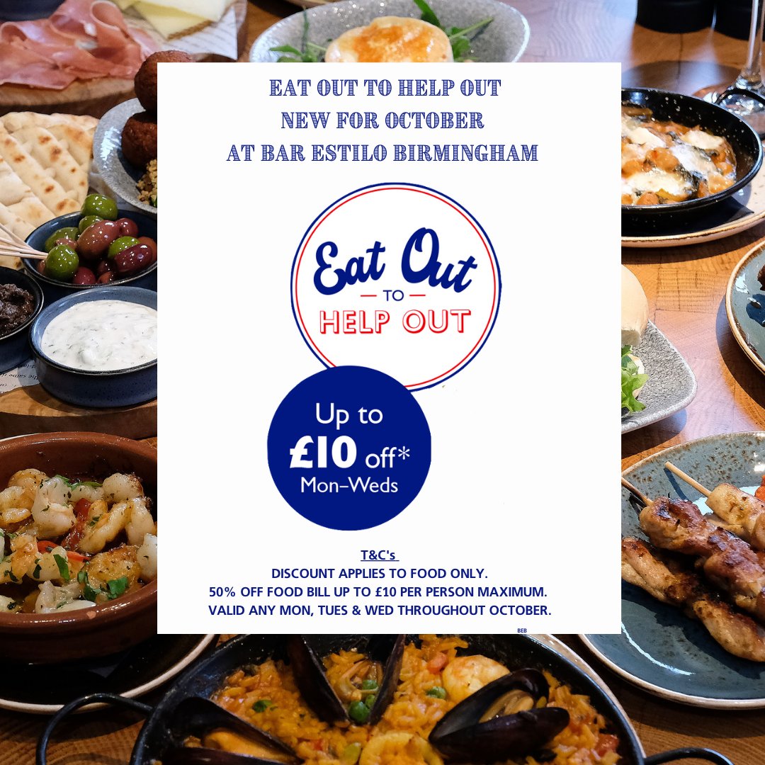 The 'Government Eat Out Scheme’ may be over, but we’re doing our own 'Eat Out to Help Out' throughout October, offering up to £10 per person off all food! #eatouttohelpout #Mailbox #Birmingham
