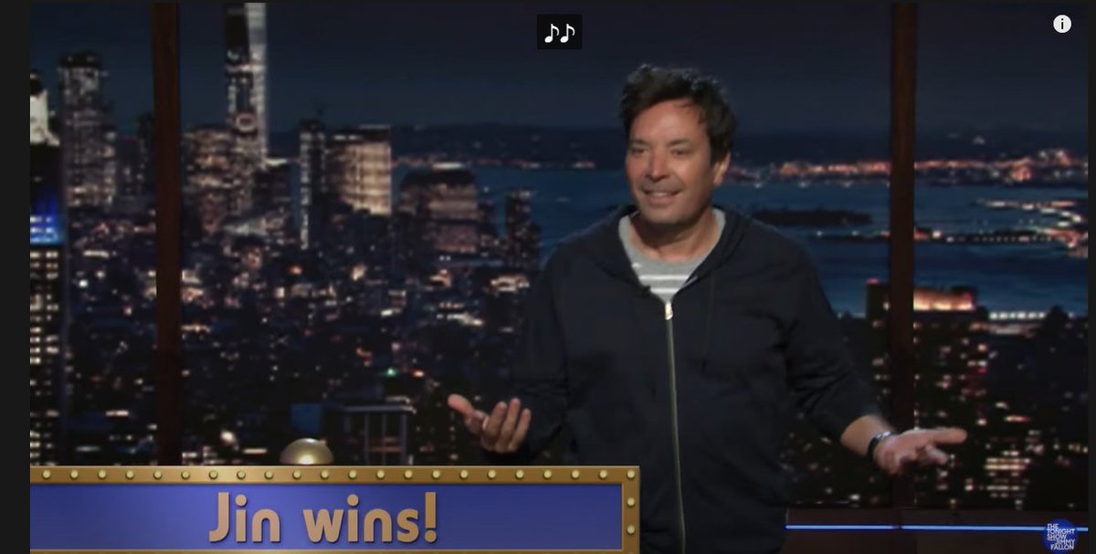 Poor Jimmy, he was so confused why Jin won with that minimalistic "dance" Hopefully my tweet above clarifies why; Jin's dance was objectively and equal parts hilarious and ridiculous from a Korean point of view and since the judges were 6 Korean men...  @jimmyfallon