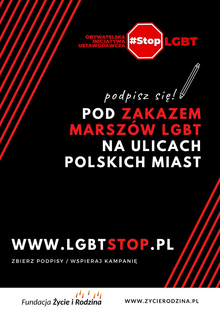 Sobota 03.10. Plac Wolności godz. 10-12 będzie możliwość złożenia podpisu pod zakazem tzw. marszów równości. Zapraszamy! #stopabsurdom