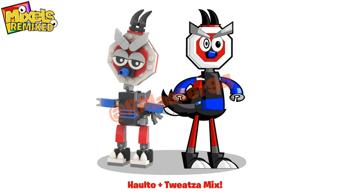 RMaster94's tweet photo. “MIX TO THE MAX!!”
And finally, here are the Mixes and Murps! Which consists of Haulto and Tweatza, Confaxti and Traffiti and finally, Demohni and Muffi! (With their additional #LEGO Models!)
#MxlsRmxd1st #MixelsRemixed #LEGOMixels #Mixels #MixMaxorMurp #CartoonNetwork #Cartoons https://t.co/w7CCxgwJmT
