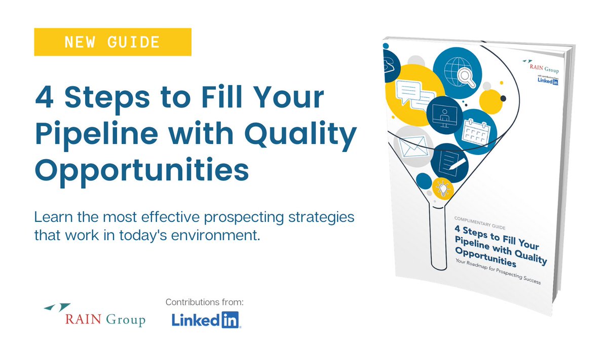 [𝗡𝗲𝘄 𝗚𝘂𝗶𝗱𝗲] 4 Steps to Fill Your Pipeline with Quality Opportunities by <a href="/RAINSelling/">RAIN Group</a> and with contributions from <a href="/LinkedIn/">LinkedIn</a>: hubs.ly/H0xgTFy0 #prospecting #sales