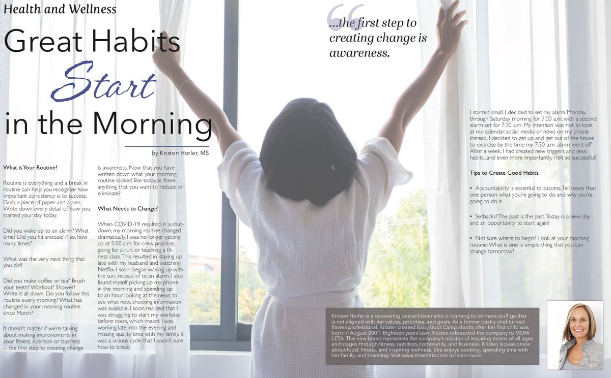 WomanFranchise's tweet photo. Great Habit Start in the Morning! Read @kristenhorler 's tips on starting the day off right! #Fitness #Franchising #womenwholead https://t.co/f8QrbWpxzm https://t.co/zMcs6UMDxD