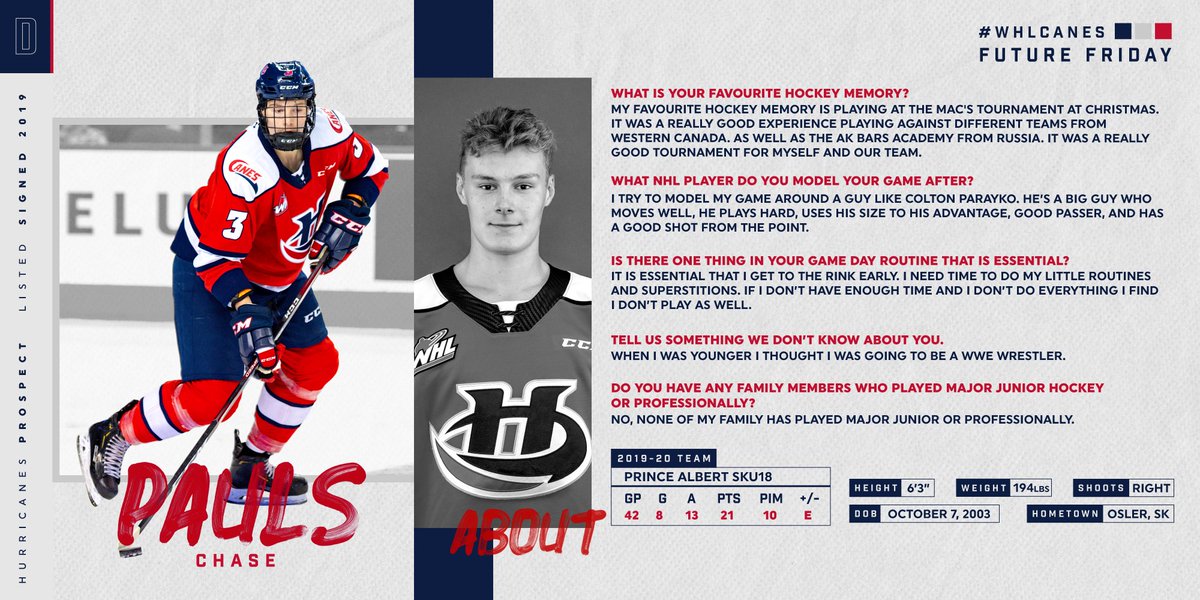 Appearing in five games as an affiliate player with the #WHLCanes last season, <a href="/ChasePauls8/">Chase Pauls</a> scored his first #WHL goal! #FutureFriday #YQL #CaneTrain
