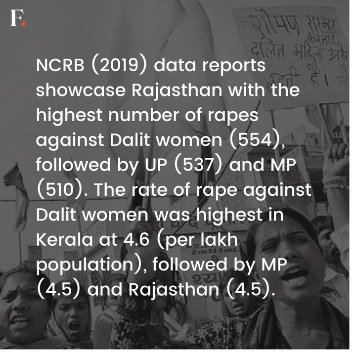 A joint report by Equality Now and Swabhiman Society found that Dalit women are subjected to more severe or aggravated forms of sexual violence, such as gang-rapes or rape with murder.