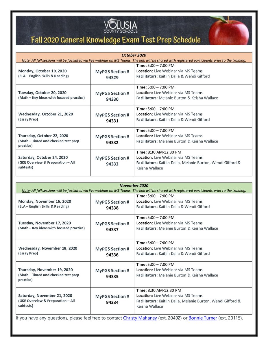 📣Do you need help prepping for the General Knowledge Exam? If so, we are offering subtest specific live webinars this fall to prep you for success. Registration is open. Please see the flyer below for additional details. 📚 #VCS123 @VCSNewTeachers