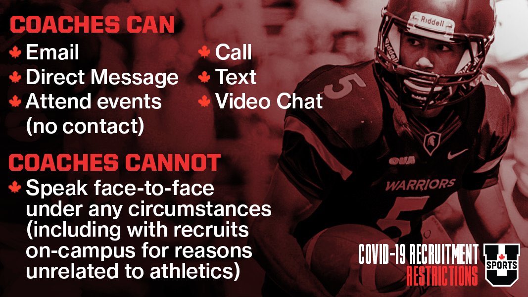 🚨IMPORTANT RECRUITING INFORMATION: Below is an infographic on what Coaches can/cannot currently do!