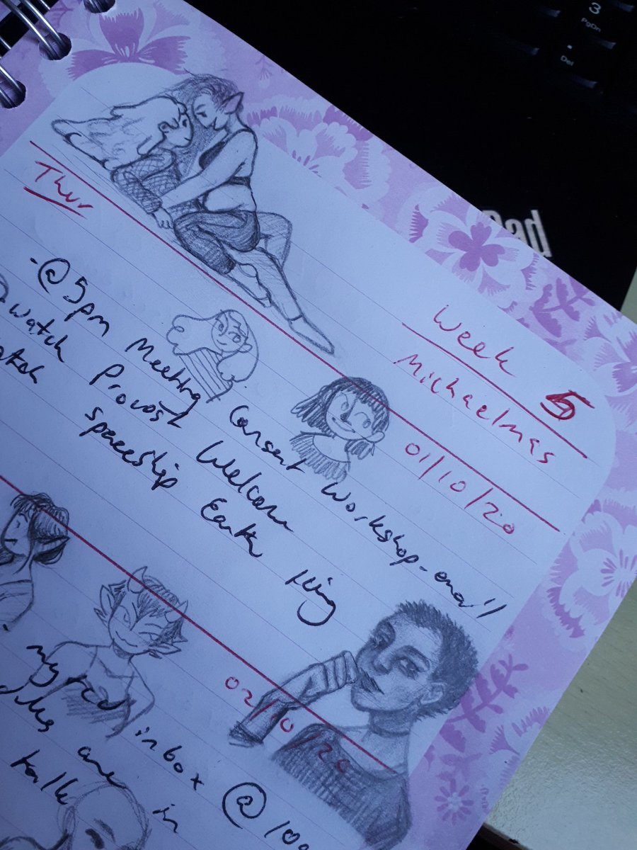 Am bored during college zoom calls so doodling in my planners -w- 