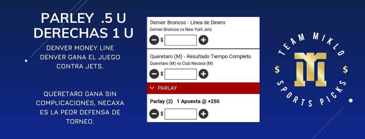 ale_picks's tweet photo. Miklo VIP

Ayer fue un gran día para nuestro grupo VIP.

Queretaro Femenil ✔️
Broncos Denver       ✔️

Fue una gran recompensa para nuestros fieles seguidores, usando momios sabrosos.

Pronto daremos ingreso a nuevos miembros.
Y lo mejor de todo. FREE

#TeamMiklo #TeamMikloVIP https://t.co/G90oT1KxvA